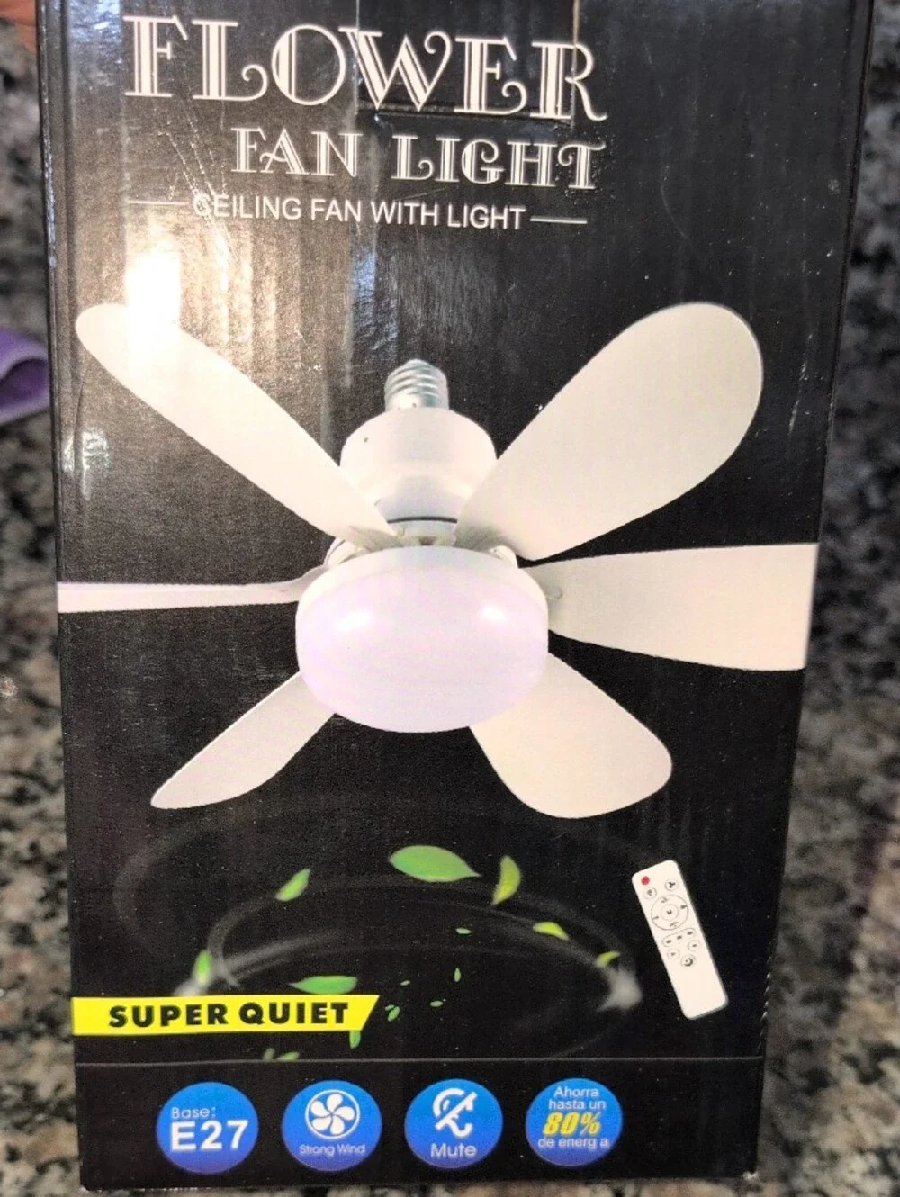 Flower Ceiling Fan With Light And  Remote -  - Screw In Light Bulb Socket
